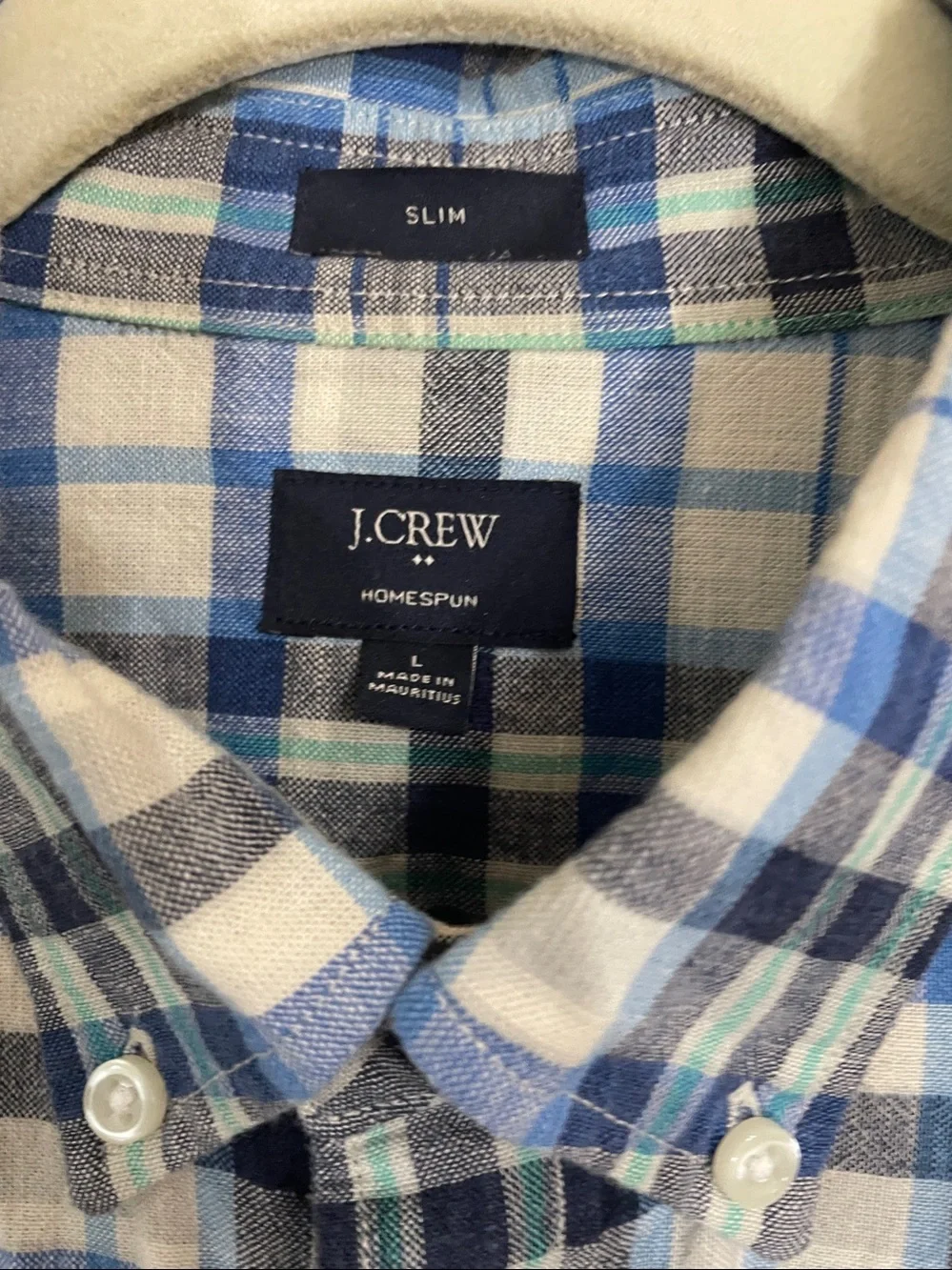 J. Crew Blue Plaid Button-Down Shirt
